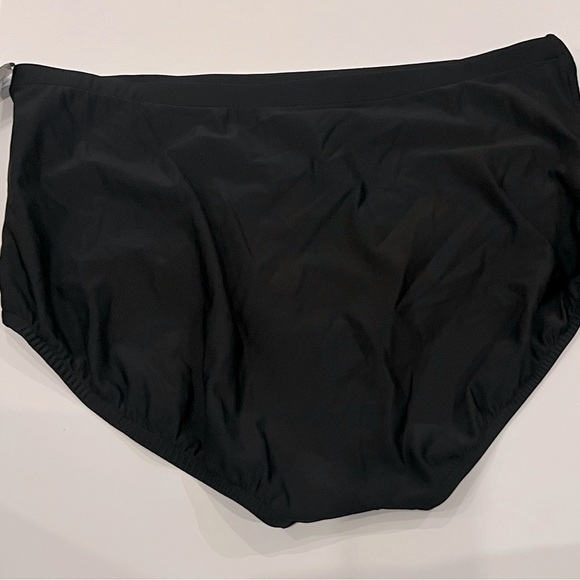 Swim Solutions Plus Size Mid-Rise Tummy-Control Swim Bottoms Black Size 22W New - Picture 9 of 14